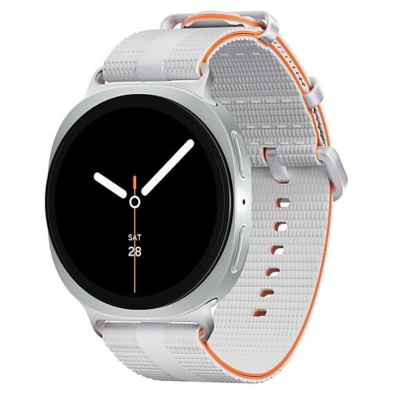 Galaxy Watch8 | 44 мм | Silver | Athleisure/White | M/L, Размер ремешка : M/L, Тип ремешка : Athleisure, Размер корпуса : 44 мм, Подключение часов : Bluetooth / Wi-Fi, Цвет ремешка: White, Цвет: Silver